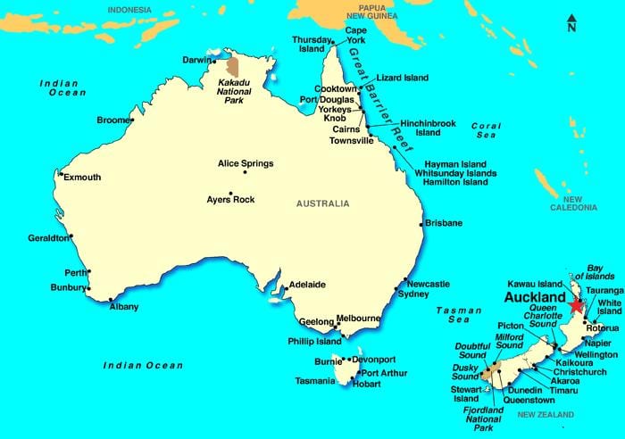 オークランドには世界地図