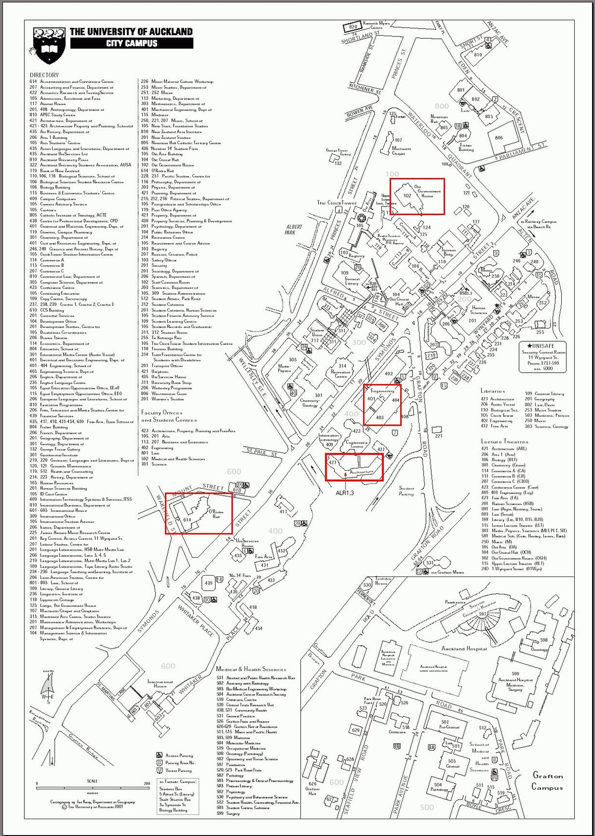 オークランドユニシティキャンパス地図