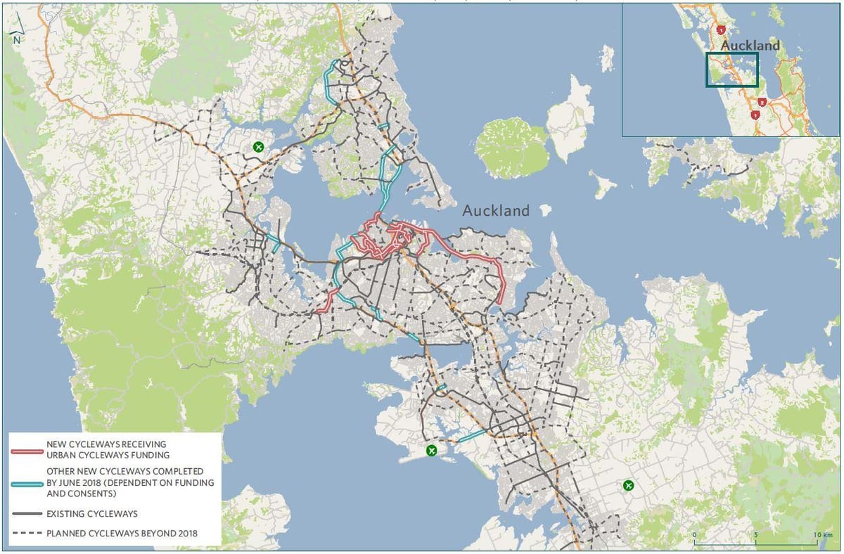 地図cyclewayオークランド地図