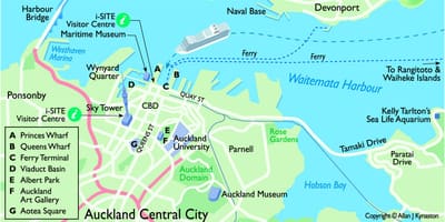 オークランドクルーズ船ターミナルの地図