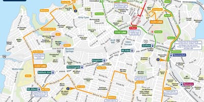 オークランドバス路線図