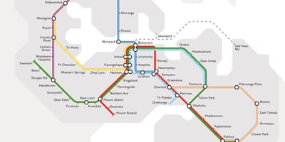 電車オークランド地図