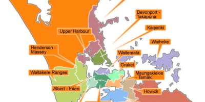 オークランド会議の境界地図