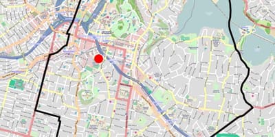 オークランド文法学区域地図