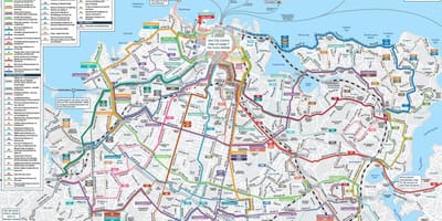 オークランド公共交通機関地図