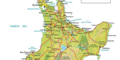 地図の北島ニュージーランド